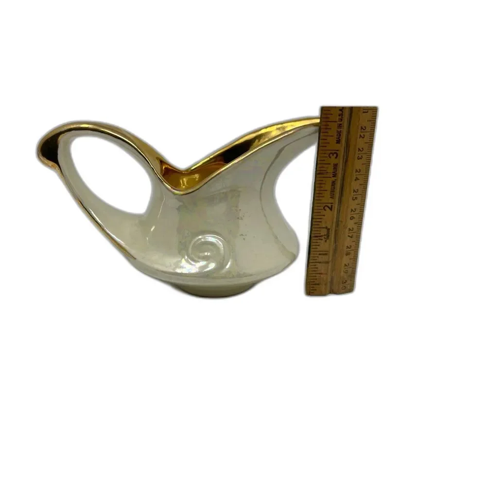 VTG Pearl China Co. Creamer/Sugar Set Hand Decorated 22KT Gold, USA